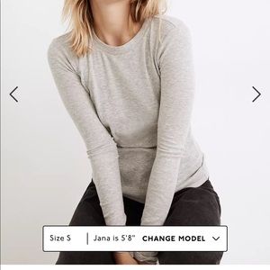 Madewell Fine Ribbed Crewneck Long-Sleeve Tee